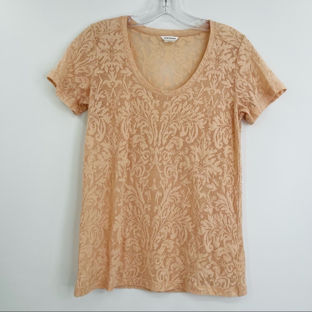 Club Monaco lace floral burnout top‎